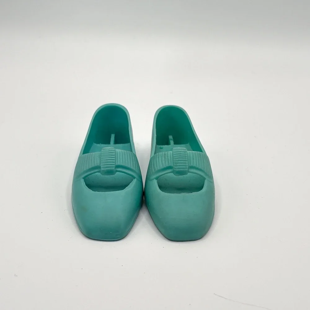 Vintage Ideal Crissy Doll Original Blue Shoes Squishy Turquoise Mary Jane CM9983